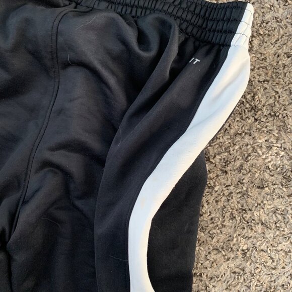 Nike Dri-Fit Black Track Pants W/ Red & White Stripes Elastic Waistband Zip - Picture 6 of 8